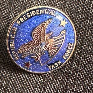 Vintage Republican Presidential Task Force Tie Tack Pin Enameled Metal